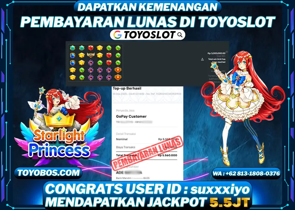 BUKTI KEMENANGAN Starlight Princess Rp5,560,000- LUNAS